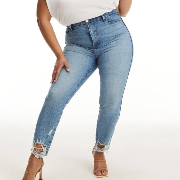 Good American Denim - Good American Good Curve Skinny Crop Jeans High Rise Women's Plus Size 18 H13371